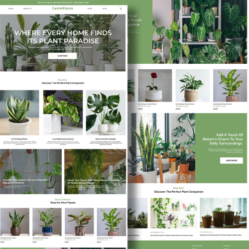 plant store website, showcase of recent work